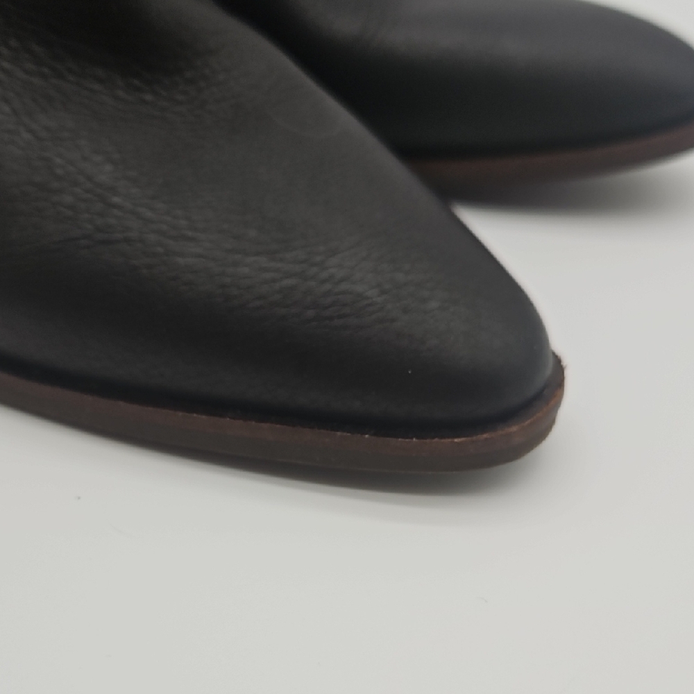 Lucky Brand Black Leather Pointed Ankle Zipper Booties - Picture 4 of 14